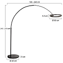 Steinhauer floor lamp RINGLUX IP20, dimmable