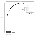 anne light & home floor lamp CURVE E27 IP20, dimmable