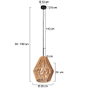 anne light & home pendant luminaire SPARKLED LIGHT E27 IP20, dimmable