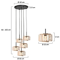 Mexlite Mexlite Pendelleuchte 5-fl. 