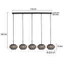 Mexlite Mexlite Pendelleuchte 5-fl. 
