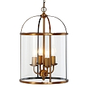 Steinhauer Steinhauer Pendant luminaire PIMPERNEL, 4 flames, glass, bronze