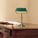 Steinhauer Steinhauer Table lamp ANCILLA, 1 flame, glass green, bronze