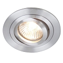 recessed luminaire P�LITE SPOT round, swivelling GU10 IP20, steel brushed dimmable