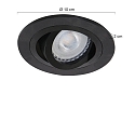 Steinhauer recessed luminaire P�LITE SPOT round, swivelling GU10 IP20, black matt dimmable