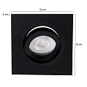 Steinhauer Einbauleuchte P�LITE SPOT, IP20, eckig, 10x10cm, GU10 max. 40W,  schwenkbar, schwarz matt