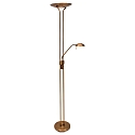 LED Deckenfluter BIRON, Leseleuchte mit Flexarm, 23+6W 2700K 2000+650lm, Drehdimmer, bronze / Abdeckung matt