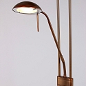 Mexlite LED Deckenfluter BIRON, Leseleuchte mit Flexarm, 23+6W 2700K 2000+650lm, Drehdimmer, bronze / Abdeckung matt