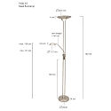 Mexlite LED Deckenfluter BIRON, Leseleuchte mit Flexarm, 23+6W 2700K 2000+650lm, Drehdimmer, stahl geb�rstet / Abdeckung matt