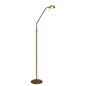 LED Stehleuchte BIRON, mit Flex-Arm, 8W 27000K 650lm, mit Push-Dimmer, bronze / Abdeckung matt