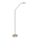 LED Stehleuchte BIRON, mit Flex-Arm, 8W 27000K 650lm, mit Push-Dimmer, stahl geb�rstet / Abdeckung matt