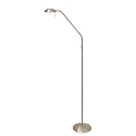 Mexlite LED Stehleuchte BIRON, mit Flex-Arm, 8W 27000K 650lm, mit Push-Dimmer, stahl geb�rstet / Abdeckung matt