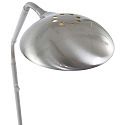 Mexlite LED Stehleuchte BIRON, mit Flex-Arm, 8W 27000K 650lm, mit Push-Dimmer, stahl geb�rstet / Abdeckung matt
