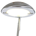 Mexlite LED Stehleuchte BIRON, mit Flex-Arm, 8W 27000K 650lm, mit Push-Dimmer, stahl geb�rstet / Abdeckung matt