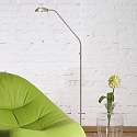 Mexlite LED Stehleuchte BIRON, mit Flex-Arm, 8W 27000K 650lm, mit Push-Dimmer, stahl geb�rstet / Abdeckung matt