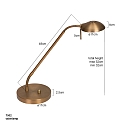 Mexlite LED Tischleuchte BIRON, mit Flex-Arm, 8W 27000K 650lm, mit Dreh-Dimmer, bronze / Abdeckung matt