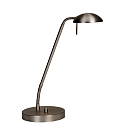 LED Tischleuchte BIRON, mit Flex-Arm, 8W 27000K 650lm, mit Dreh-Dimmer, stahl geb�rstet / Abdeckung matt