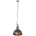 Pendelleuchte BIKKEL, � 42cm, E27 max. 60W, Abdeckung satiniert / Metall-schirm, braun gescheckt