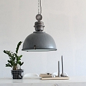 Steinhauer pendant luminaire BIKKEL - � 42CM 1 flame, medium E27 IP20, concrete grey dimmable