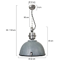 Steinhauer pendant luminaire BIKKEL - � 42CM 1 flame, medium E27 IP20, concrete grey dimmable
