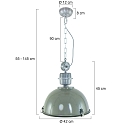Steinhauer Pendelleuchte BIKKEL, � 42cm, E27 max. 60W, Abdeckung satiniert / Metall-schirm, gr�n