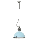 Steinhauer Pendelleuchte BIKKEL, � 42cm, E27 max. 60W, Abdeckung satiniert / Metall-schirm, dunkelblau