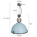 Steinhauer Pendelleuchte BIKKEL, � 42cm, E27 max. 60W, Abdeckung satiniert / Metall-schirm, dunkelblau