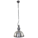 Steinhauer Pendelleuchte BIKKEL, � 42cm, E27 max. 60W, Abdeckung satiniert / Metall-schirm, stahl poliert