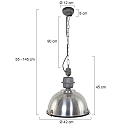Steinhauer Pendelleuchte BIKKEL, � 42cm, E27 max. 60W, Abdeckung satiniert / Metall-schirm, stahl poliert