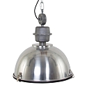 Steinhauer Pendelleuchte BIKKEL, � 42cm, E27 max. 60W, Abdeckung satiniert / Metall-schirm, stahl poliert