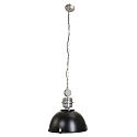 Pendelleuchte BIKKEL, � 42cm, E27 max. 60W, Abdeckung satiniert / Metall-schirm, braun gescheckt