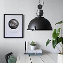 Pendelleuchte BIKKEL, � 42cm, E27 max. 60W, Abdeckung satiniert / Metall-schirm, braun gescheckt