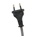 Mexlite Wandleuchte CERA, E14, mit Schnurschalter + Euro-Stecker, neigbar, schwarz matt / innen wei� / Stahl-Details