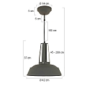 Mexlite Mexlite Pendant luminaire EDEN, 1 flame, 42cm, grey