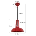 Mexlite Mexlite Pendant luminaire EDEN, 1 flame, 42cm, rot