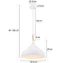 Mexlite Pendelleuchte BJORR, � 33cm, E27, wei� matt / buche natur