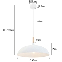 Mexlite Pendelleuchte BJORR, � 45cm, E27, wei� matt / buche natur
