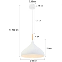Mexlite Pendelleuchte BJORR, � 45cm, E27, wei� matt / buche natur