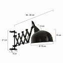 Steinhauer Wandleuchte YORKSHIRE, E27, mit drehbarer Scheren-Armatur + Schnurschalter, neigbar, schwarz matt / innen wei�
