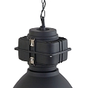 Mexlite Pendelleuchte DENSI, � 47cm, E27, Abdeckung satiniert, schwarz matt