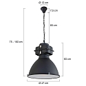 Mexlite Pendelleuchte DENSI, � 47cm, E27, Abdeckung satiniert, schwarz matt