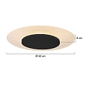 Steinhauer LED Wand- und Deckenleuchte LIDO, IP20, � 42cm, indirekt, mit Loch-Diffusor, 24W 2700K 2200lm, dimmbar, schwarz matt
