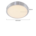 outdoor ceiling luminaire GALAXY cylindrical, medium, switchable IP44, steel brushed 