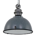 Steinhauer Pendelleuchte BIKKEL, � 52cm, E27 max. 60W, Abdeckung satiniert / Metall-Schirm, betongrau