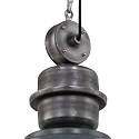 Steinhauer Pendelleuchte BIKKEL, � 52cm, E27 max. 60W, Abdeckung satiniert / Metall-Schirm, betongrau