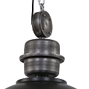Steinhauer Pendelleuchte BIKKEL, � 52cm, E27 max. 60W, Abdeckung satiniert / Metall-Schirm, schwarz matt