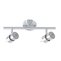 Aufbau-Strahlerleiste NATASJA, 2-flammig, inkl. 2x GU10 LED 7W 2200-2700K 480lm (D2W), dreh- und neigbar, stahl geb�rstet