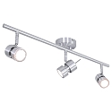 Aufbau-Strahlerleiste NATASJA, 3-flammig, inkl. 3x GU10 LED 7W 2200-2700K 480lm (D2W), dreh- und neigbar, stahl geb�rstet