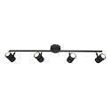 Aufbau-Strahlerleiste NATASJA, 4-flammig, inkl. 4x GU10 LED 7W 2200-2700K 480lm (D2W), dreh- und neigbar, schwarz matt