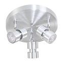 Strahler-Rondell NATASJA, 3-flammig, inkl. 3x GU10 LED 7W 2200-2700K 480lm (Dim To Warm), dreh- und neigbar, stahl geb�rstet
